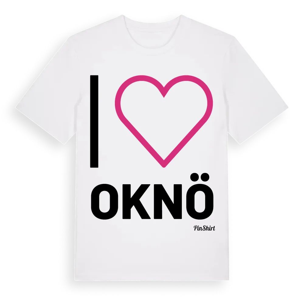 Jag älskar Oknö t-shirt stort tryck i miljö
