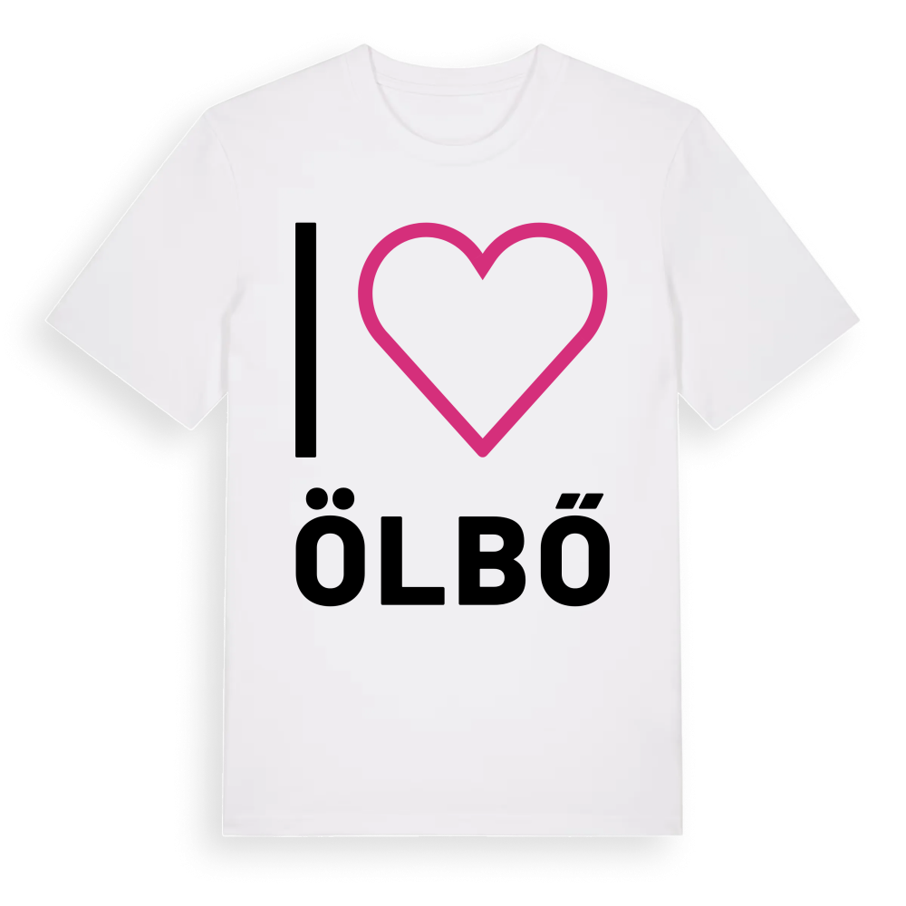 Jag älskar Ölbő t-shirt stort tryck – White, i miljö