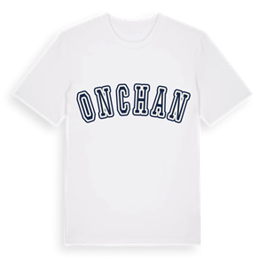 Onchan college t-shirt – ekologisk bomull t-shirt från Pinshirt