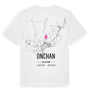 Onchan karta t-shirt – ekologisk bomull t-shirt från Pinshirt