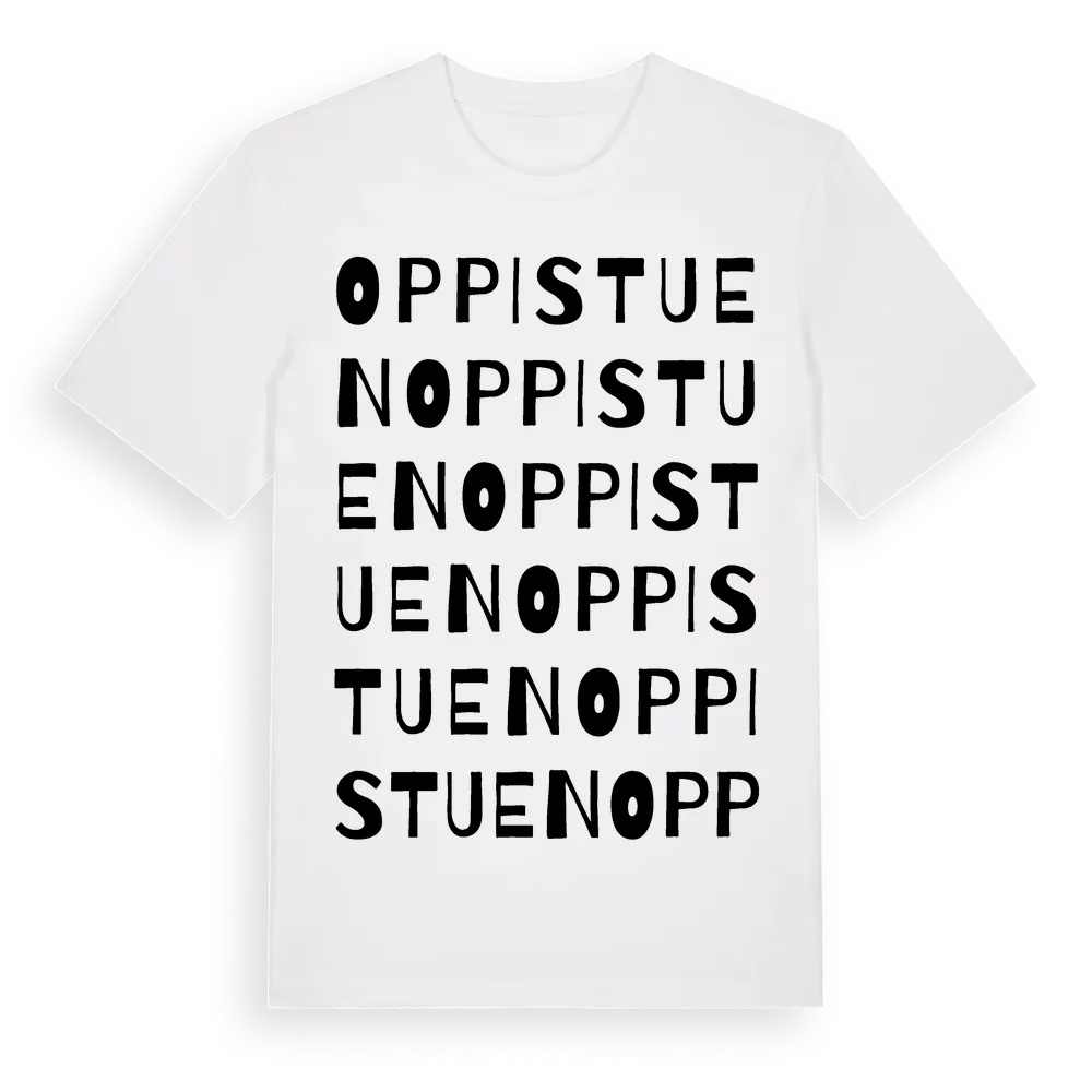 Oppistuen ordlek t-shirt i miljö