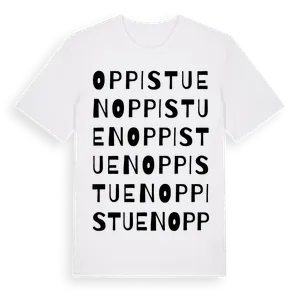 Oppistuen ordlek t-shirt – ekologisk bomull t-shirt från Pinshirt