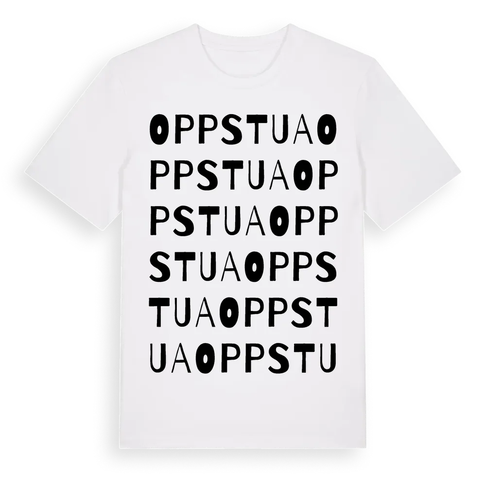 Oppstua ordlek t-shirt i miljö