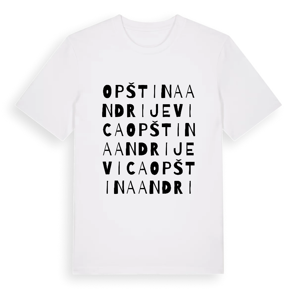 Opština Andrijevica ordlek t-shirt – White, i miljö