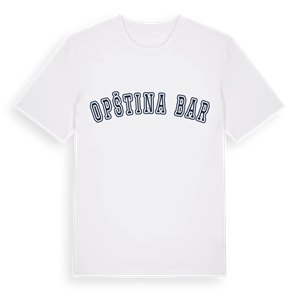 Opština Bar college t-shirt – ekologisk bomull t-shirt från Pinshirt