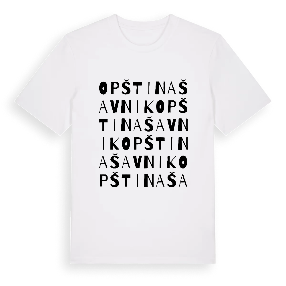 Opština Šavnik ordlek t-shirt – White, i miljö