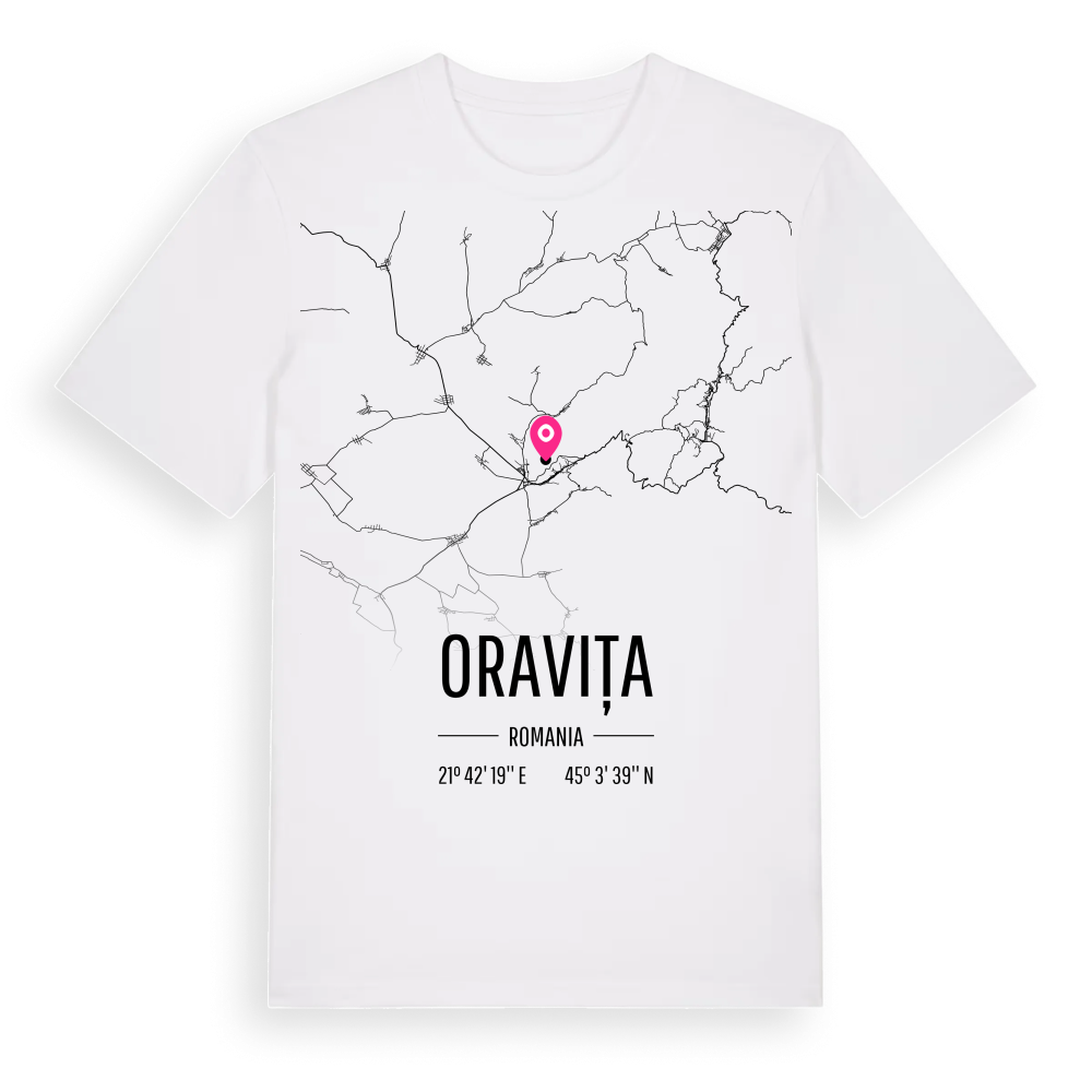 Oravița karta t-shirt – White, i miljö