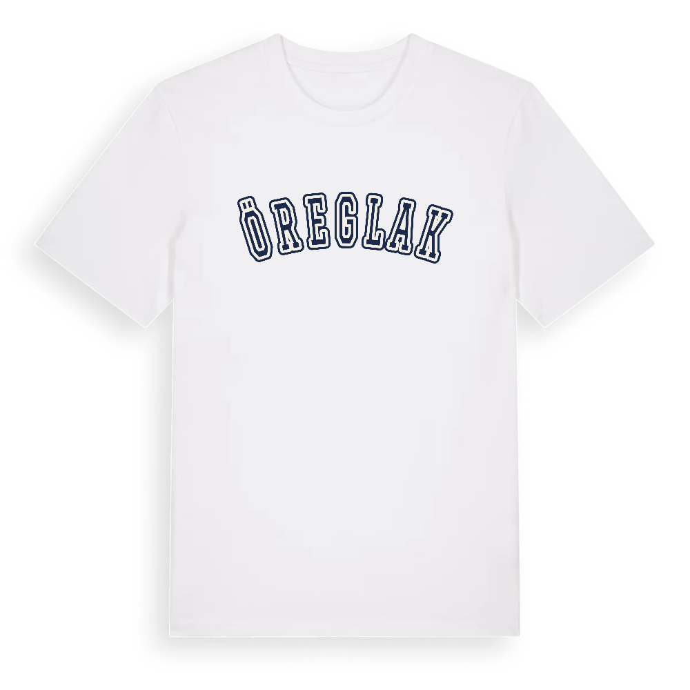 Öreglak college t-shirt – White, i miljö