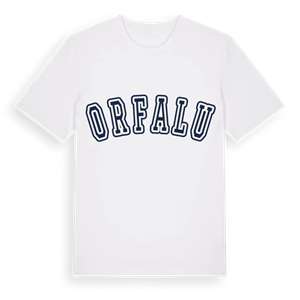 Orfalu college t-shirt – ekologisk bomull t-shirt från Pinshirt