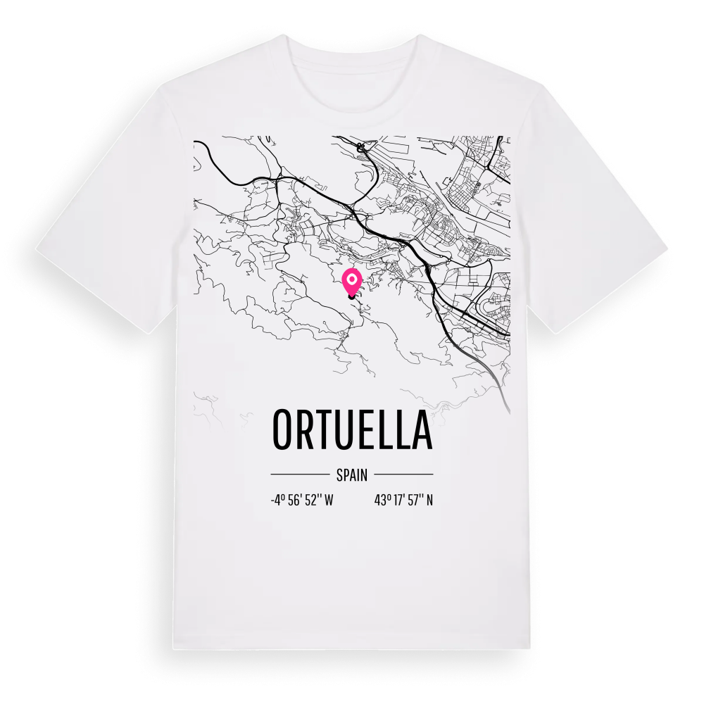 Ortuella karta t-shirt – White, i miljö