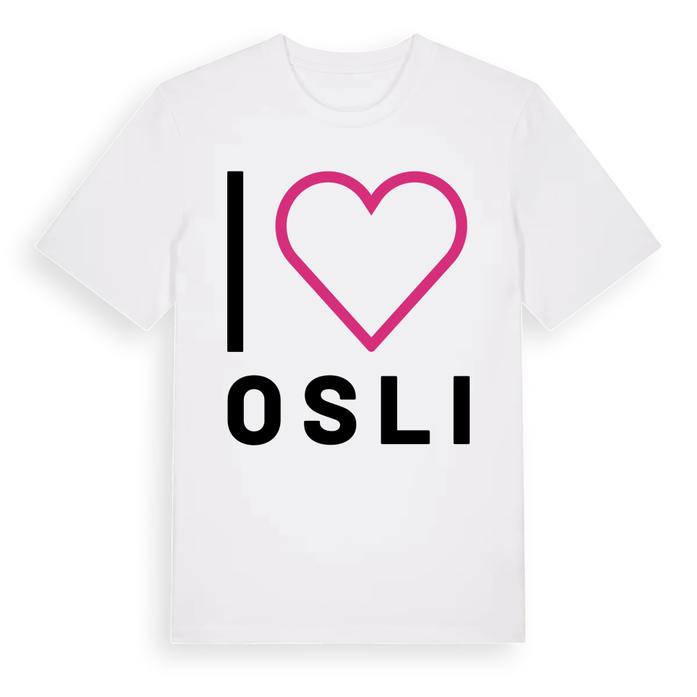 Jag älskar Osli t-shirt stort tryck – White, i miljö