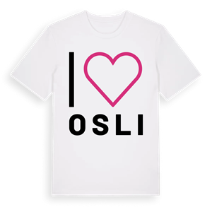 Jag älskar Osli t-shirt stort tryck – ekologisk bomull t-shirt från Pinshirt