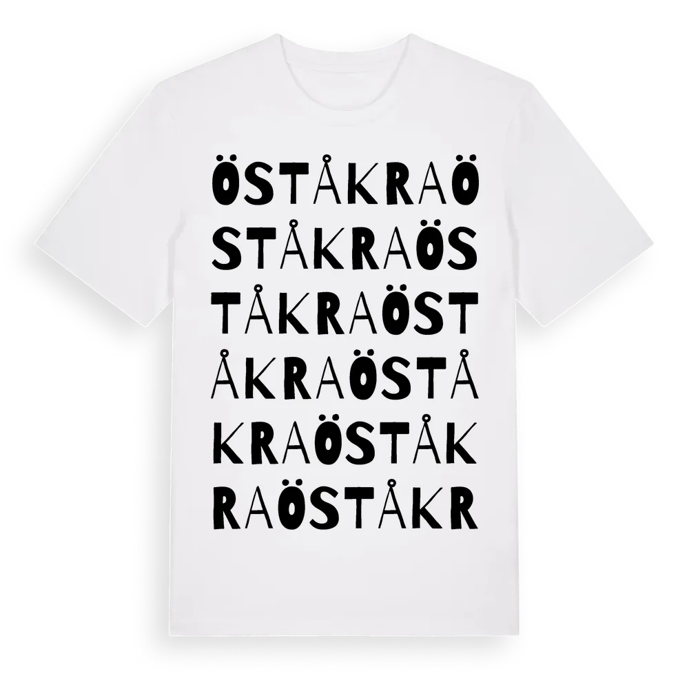 Öståkra ordlek t-shirt i miljö