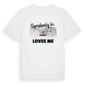 Någon i Ostrava älskar mig t-shirt – ekologisk bomull t-shirt från Pinshirt