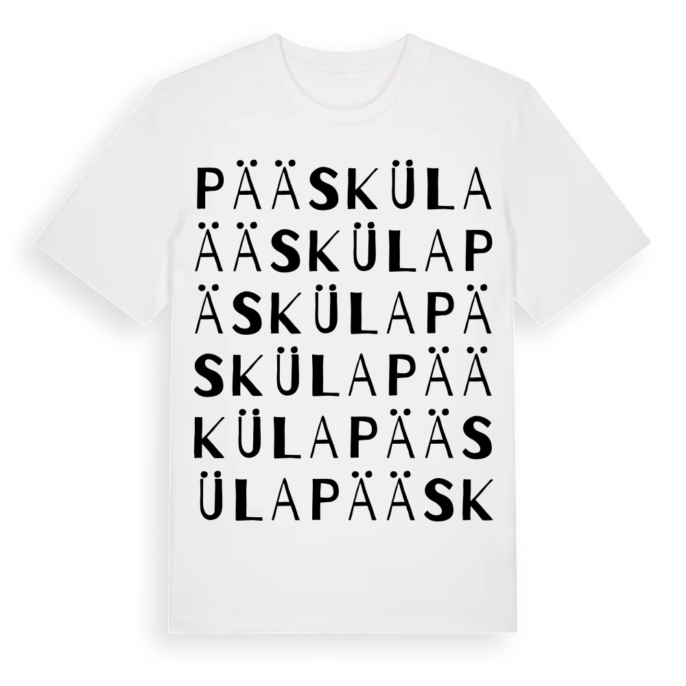 Pääsküla ordlek t-shirt – White, i miljö