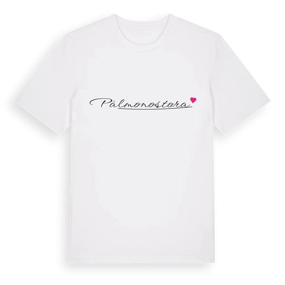 Pálmonostora hjärta t-shirt – White, i miljö