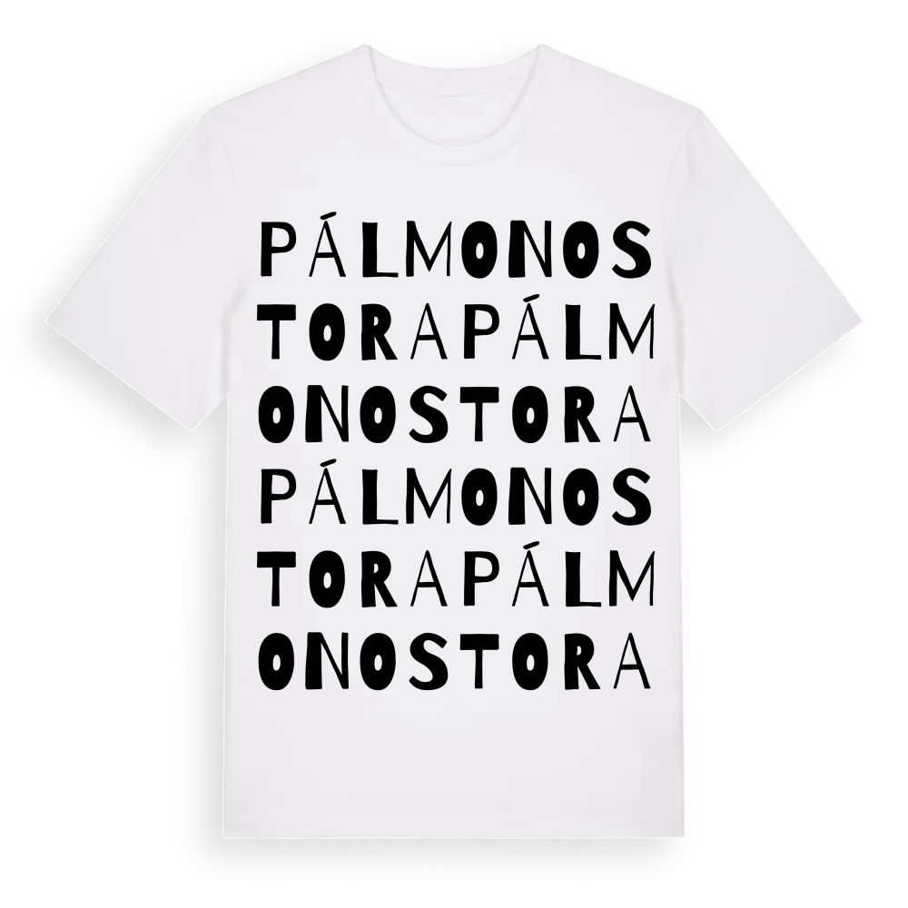 Pálmonostora ordlek t-shirt – White, i miljö