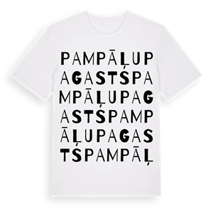 Pampāļu pagasts ordlek t-shirt – ekologisk bomull t-shirt från Pinshirt