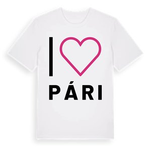 Jag älskar Pári t-shirt stort tryck – ekologisk bomull t-shirt från Pinshirt