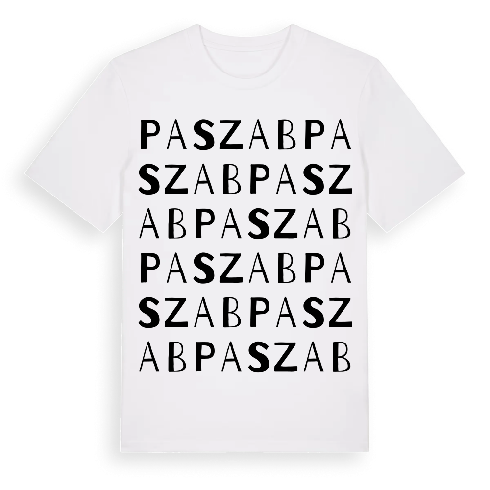 Paszab ordlek t-shirt – White, i miljö