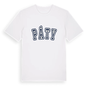 Páty college t-shirt – ekologisk bomull t-shirt från Pinshirt