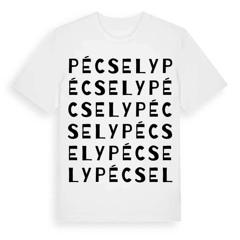Pécsely ordlek t-shirt – White, i miljö