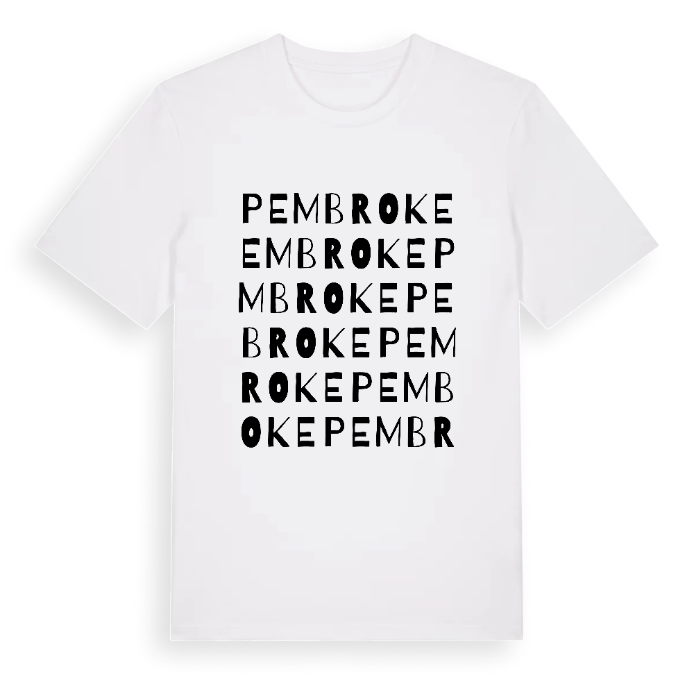 Pembroke ordlek t-shirt – White, i miljö