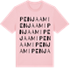 Pink Cotton t-shirt med Penjaami ordlek t-shirt