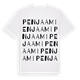 White t-shirt med Penjaami ordlek t-shirt