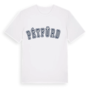 Pétfürdő college t-shirt – ekologisk bomull t-shirt från Pinshirt