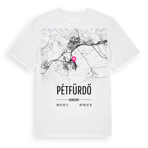 Pétfürdő karta t-shirt – ekologisk bomull t-shirt från Pinshirt