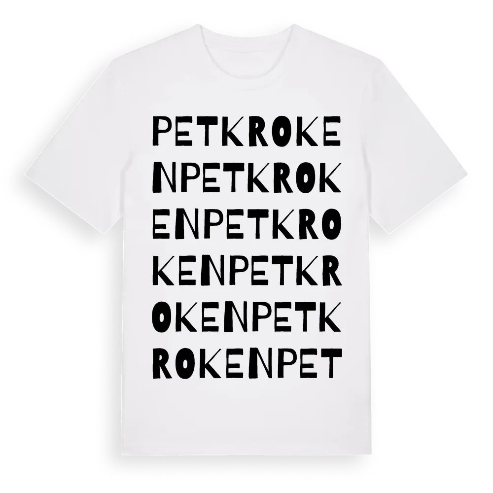 Petkroken ordlek t-shirt i miljö