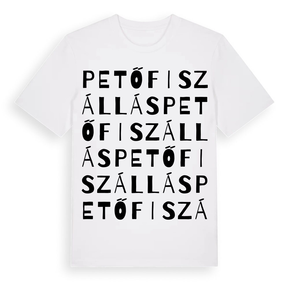 Petőfiszállás ordlek t-shirt – White, i miljö