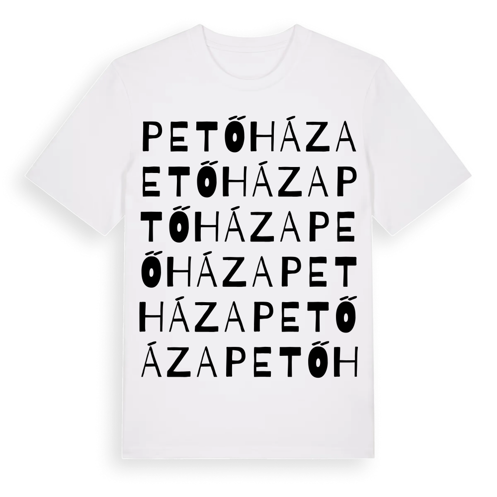 Petőháza ordlek t-shirt – White, i miljö