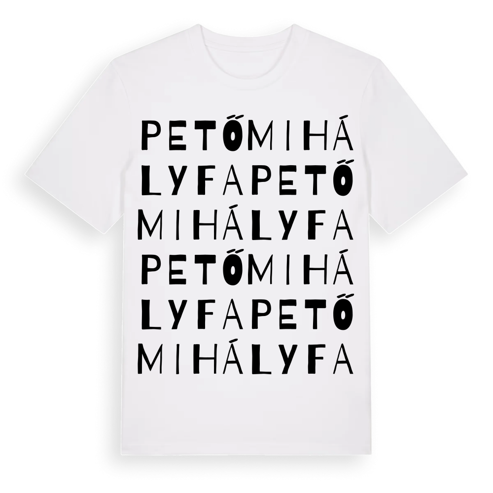 Petőmihályfa ordlek t-shirt – White, i miljö