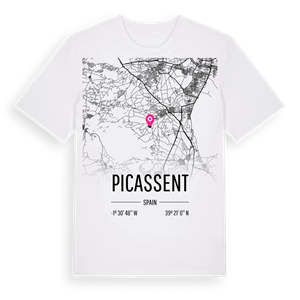 Picassent karta t-shirt – ekologisk bomull t-shirt från Pinshirt