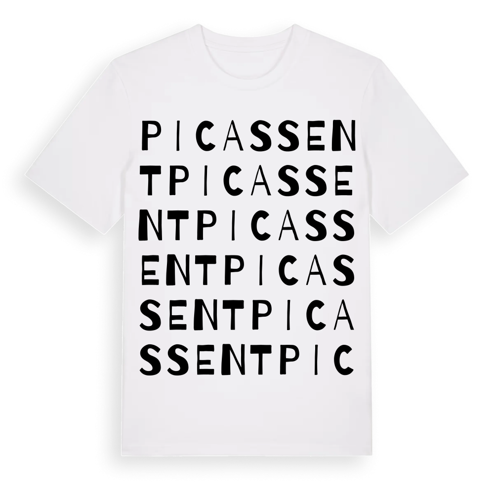 Picassent ordlek t-shirt – White, i miljö