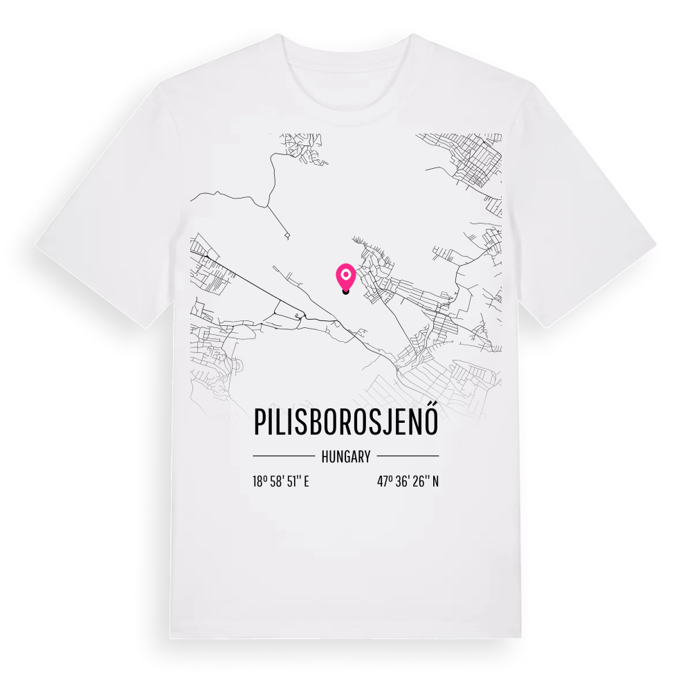 Pilisborosjenő karta t-shirt – White, i miljö