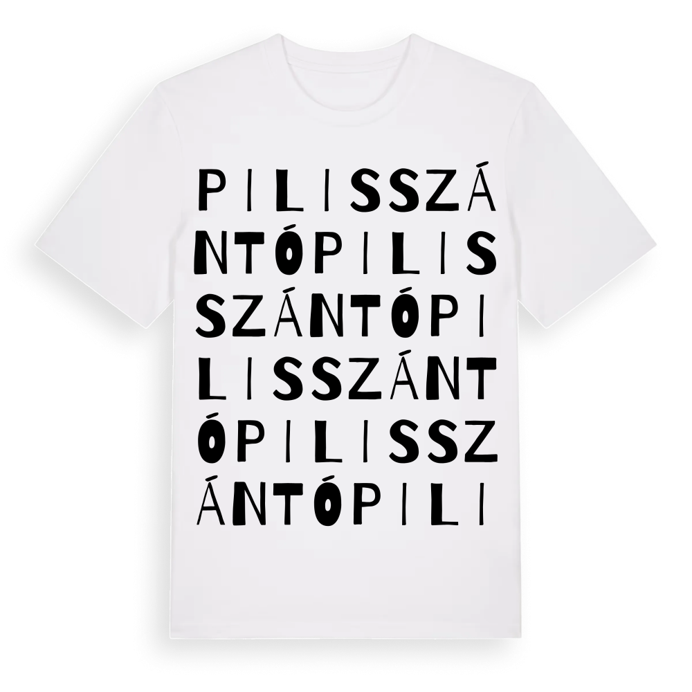 Pilisszántó ordlek t-shirt – White, i miljö