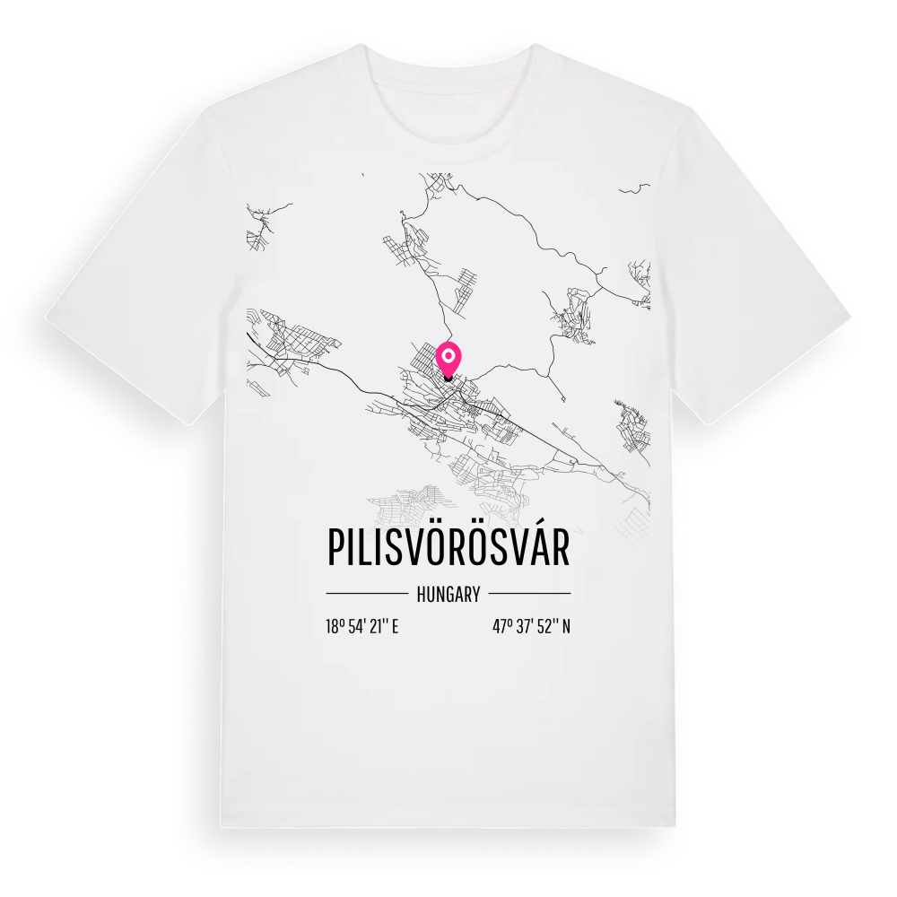 Pilisvörösvár karta t-shirt – White, i miljö