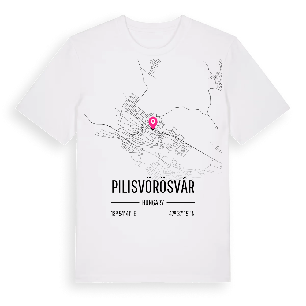 Pilisvörösvár karta t-shirt – White, i miljö