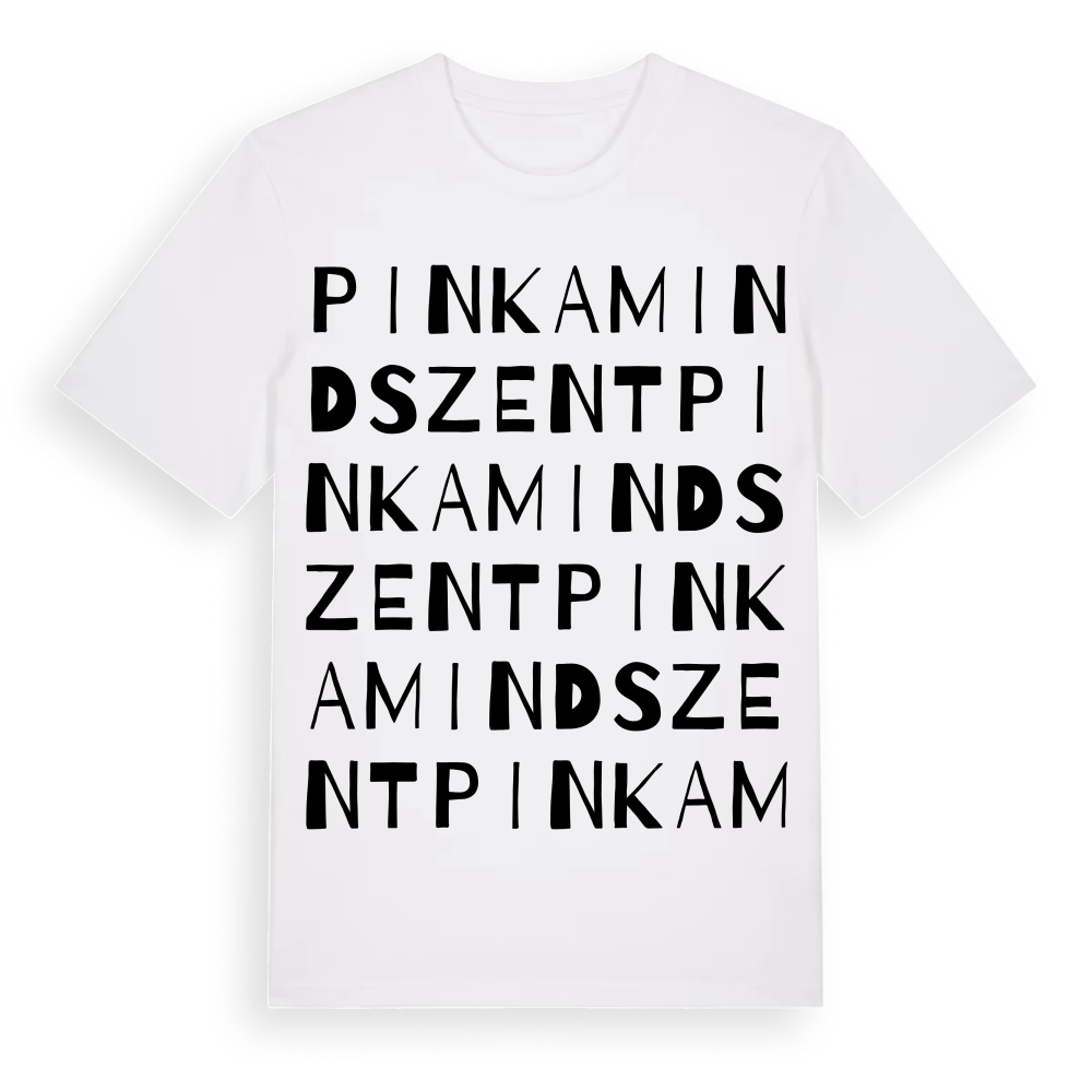 Pinkamindszent ordlek t-shirt – White, i miljö