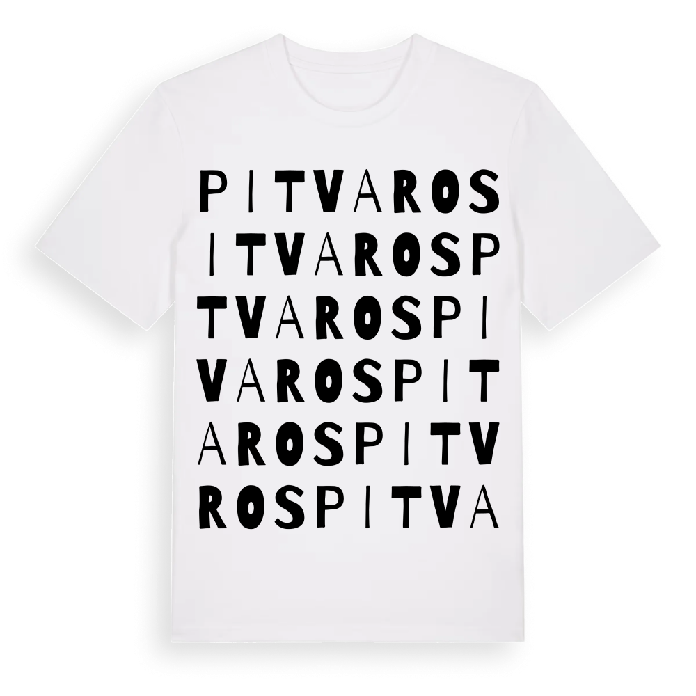 Pitvaros ordlek t-shirt – White, i miljö