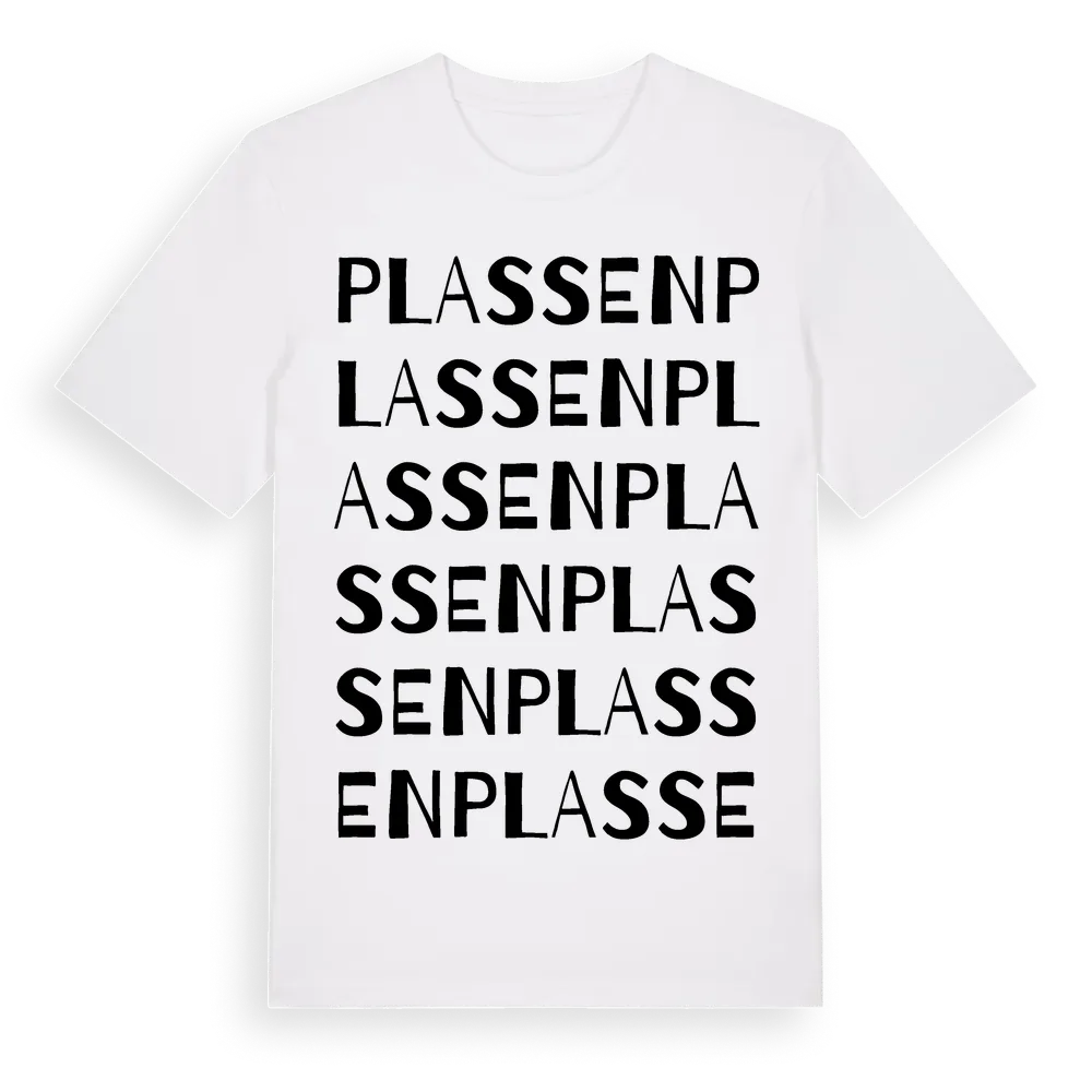 Plassen ordlek t-shirt i miljö