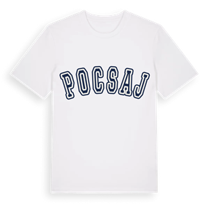 Pocsaj college t-shirt – ekologisk bomull t-shirt från Pinshirt