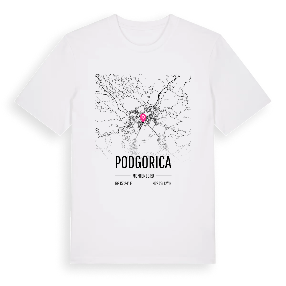 Podgorica karta t-shirt – White, i miljö