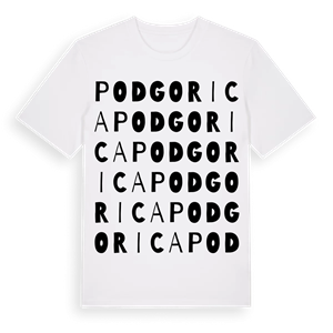 Podgorica ordlek t-shirt – ekologisk bomull t-shirt från Pinshirt