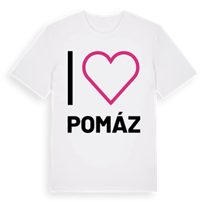 Jag älskar Pomáz t-shirt stort tryck – ekologisk bomull t-shirt från Pinshirt