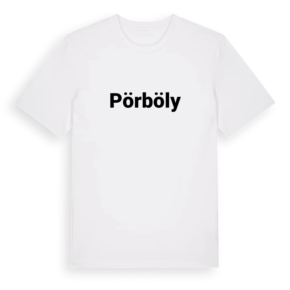 Pörböly fetstil t-shirt – White, i miljö