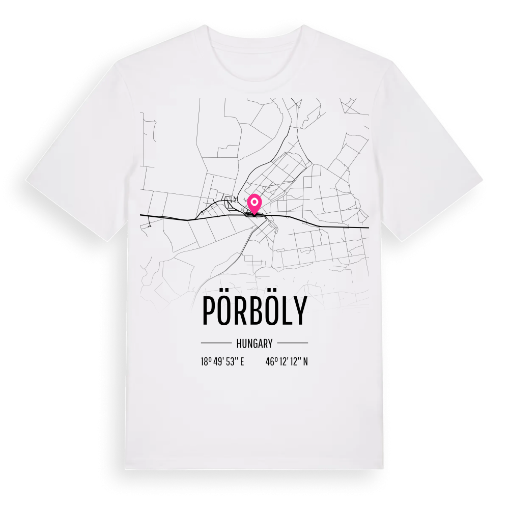 Pörböly karta t-shirt – White, i miljö